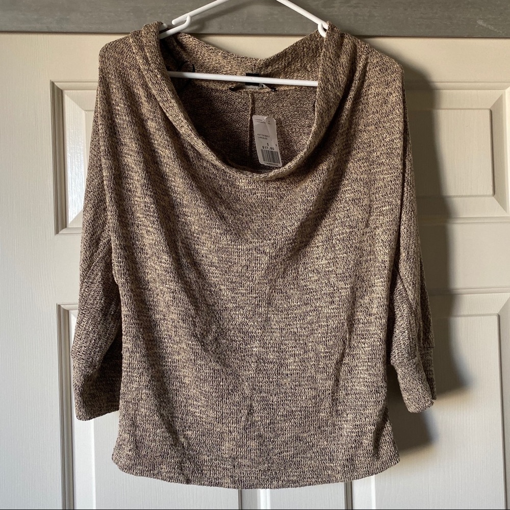 Taupe loose knit top